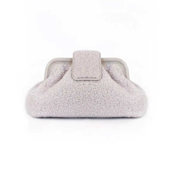 NAHALL Mini Teddy shearling sheepskin purse cross body clutch - Picture 1 of 4